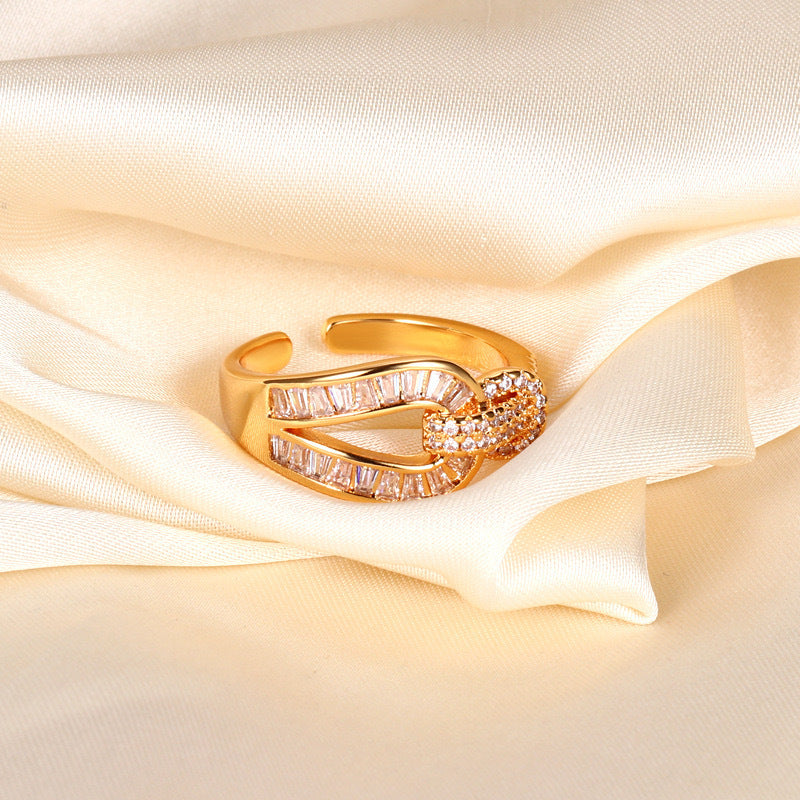 Lucky Horseshoe Open Ring – S925 Sterling Silver