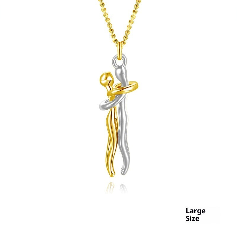 Embrace Pendant Necklace – Sterling Silver Collarbone Chain