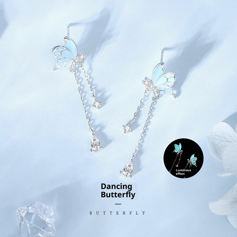 Dancing Butterfly Tassel Earrings