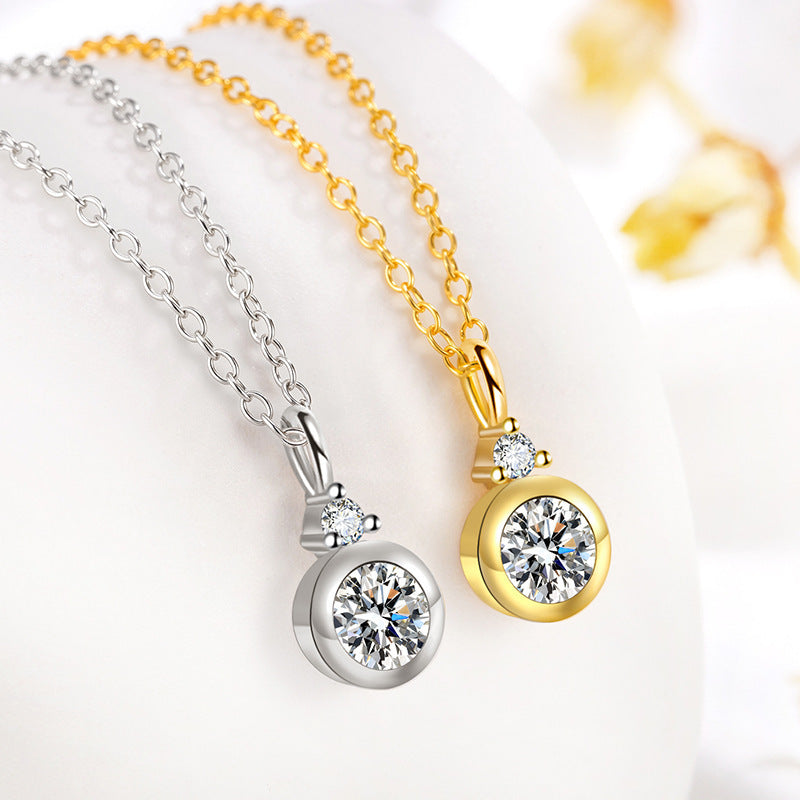 Bubble Love Necklace – S925 Sterling Silver Round Diamond Pendant