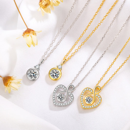 Bubble Love Necklace – S925 Sterling Silver Round Diamond Pendant